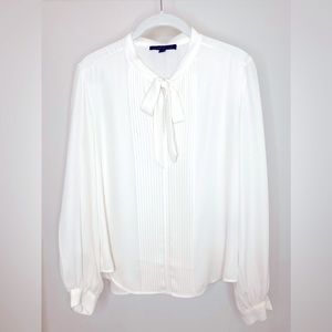 BANANA REPUBLIC - Tie-Neck Tuxedo Blouse